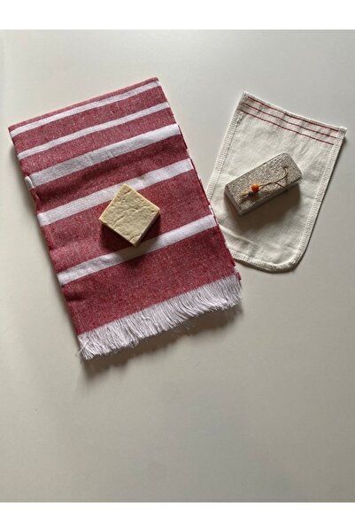 CNGZSHOP Peshtemal, Φυσικό Σαπούνι, Θήκη, Πέτρα φτέρνας Νυφικό Σετ 4 τεμαχίων