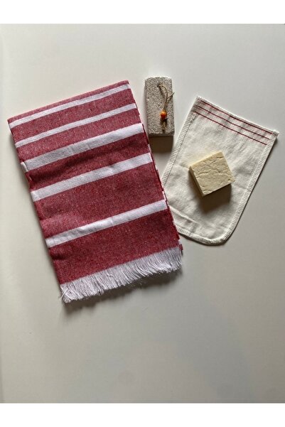 CNGZSHOP Peştemal, Zeytinyağlı Doğal Sabun,kese,topuk Taşı Gelin Hamamı Seti 4lü