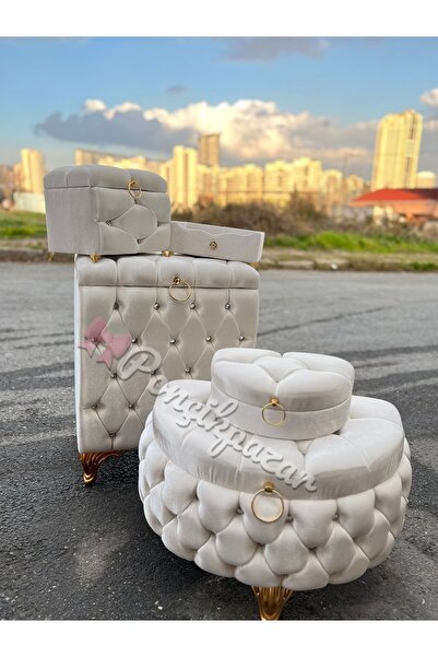 PONCİKPAZAR 5 Li Set- Çamaşır Sepeti Ve Sandık Set