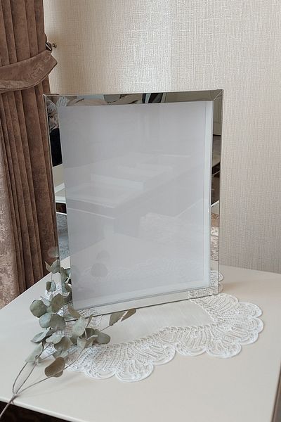 Verda Çerçeve 32x42 Cm Trandafir alb Cadru de memorie! Cadru foto! Cadru de memorie cu trandafiri - pentru buchetul miresei
