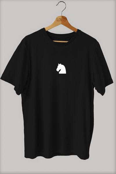 Adrift -tricou oversize cu imprimeu șah și cal - stil stradal