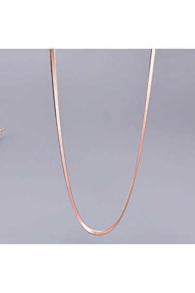 ESJ Paslanmaz Çelik Italyan Ezme Ince Zincir Unisex Kolye 2 Mm Kalpli 45 Cm R...