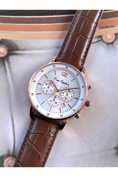 Pierre Cardin 800501F04 Inner Functions Active Leather Cord 30 Mt Water Resistant Men's Watch + Bracelet