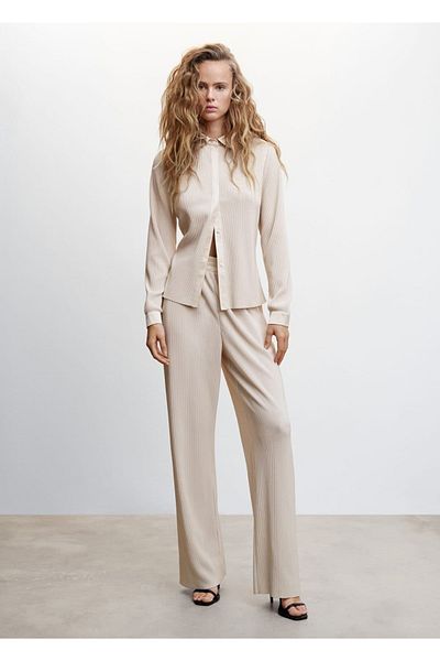 MANGO Woman Wide Leg Loose Trousers