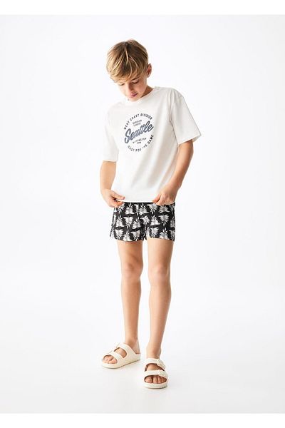 MANGO Kids Badeshorts mit Blattmuster