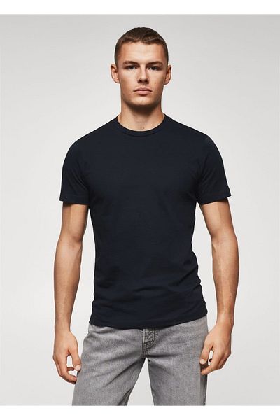 MANGO Man Basic-T-Shirt aus nachhaltiger Baumwolle