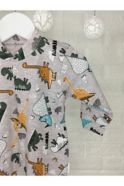 AMORE Dinazor Desenli Çıtçıtlı Bebek Tulum