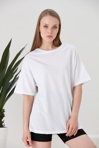 Cosy&Chic Tricou alb oversize Basic de damă