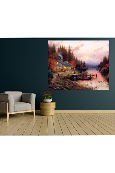 HDART Doğa Manzara Dere Göl Duvar Kanvas Tablo Tablosu Tablolar