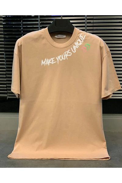 Keywest Plus Size Make Yours Unique Printed Oversize Unisex βαμβακερό μπλουζάκι
