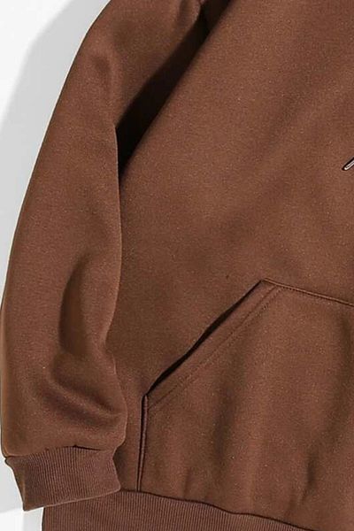 MODAGEN Unisex Καφέ North Shore φούτερ με στάμπα με κουκούλα oversize