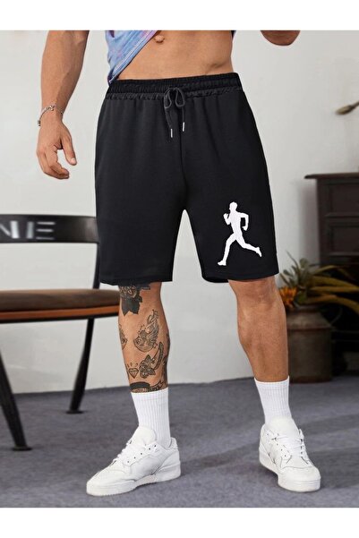 GRİLAND شورت جيب مطبوع باللون الأسود للجنسين من For Living