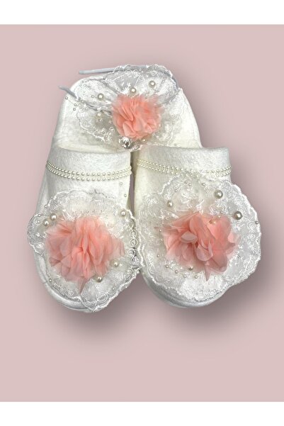 Azebu Maternity Slippers and Maternity Crown Set Tulle Salmon