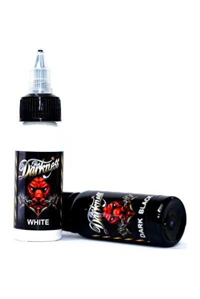 DARKNESS Siyah Dövme Boyası Ve Beyaz Dövme Boyası Darknes Her Biri 30 ml - 1 Oz