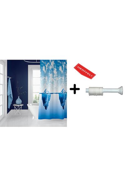 Zethome Perdeau de duș pentru baie 5322 120x200 Suport pentru țeavă pentru perdea 90x130 Cadou