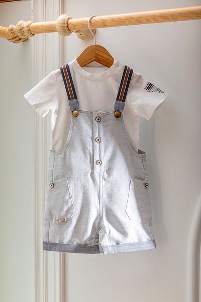 Kites and Clouds Bibabestcollection Short Sleeve Short Leg Pocket 2-Piece Baby Slopet Set (SPECIAL BIRTHDAY PARTY)