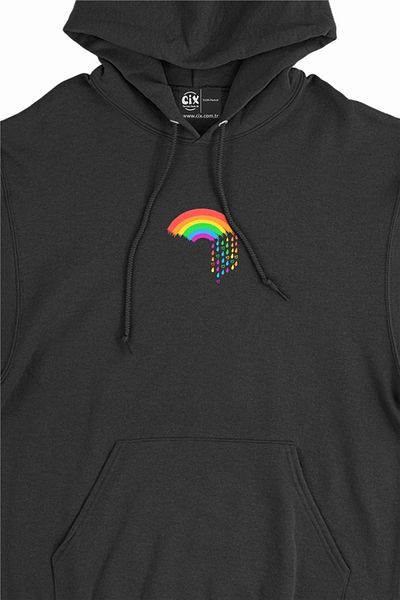 Cix Rainbow Pattern - Hanorac de culoare inimă și glugă