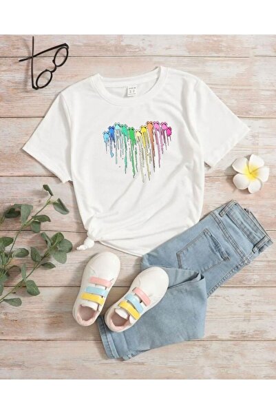 LOUİSA Tricou pentru copii cu imprimeu White Paint Paws