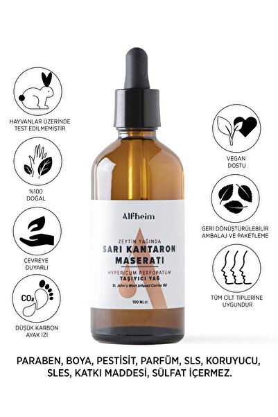 Alfheim Sarı Kantaron Maseratı Taşıyıcı Sabit Yağı Sarı Kantaron Yağı Aromate...