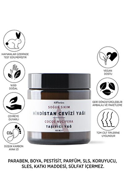 Alfheim Hindistan Cevizi Yağı/ Aromaterapi/ Taşıyıcı Yağ