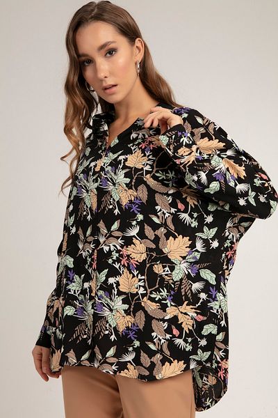 Pattaya Damen-Langarmshirt aus Viskose in Übergröße P21s201-2260