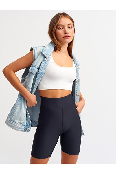 Dilvin 3570 efect modelator Colanți scurti cu talie elastică-negru.