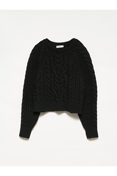 Dilvin 10227 Italyan Kol Kazak-siyah