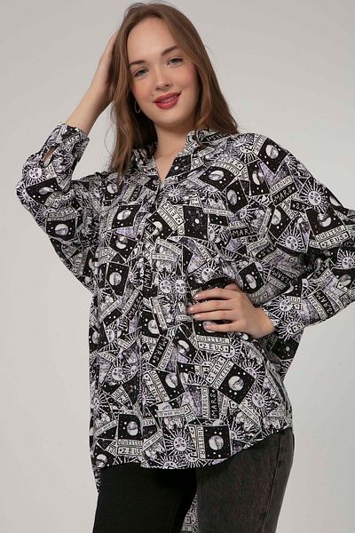 Pattaya Women's Oversize Viscose Long Sleeve Shirt P21s201-2260