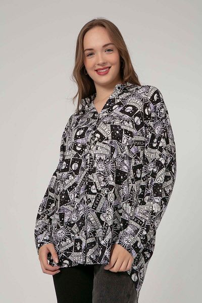 Pattaya Women's Oversize Viscose Long Sleeve Shirt P21s201-2260