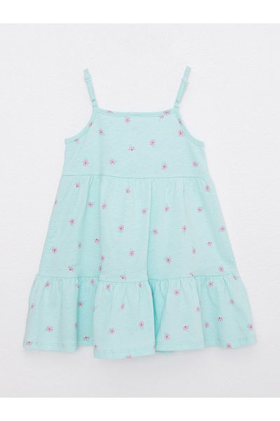 LC Waikiki Square Neck Strap Printed Baby Girl Dress