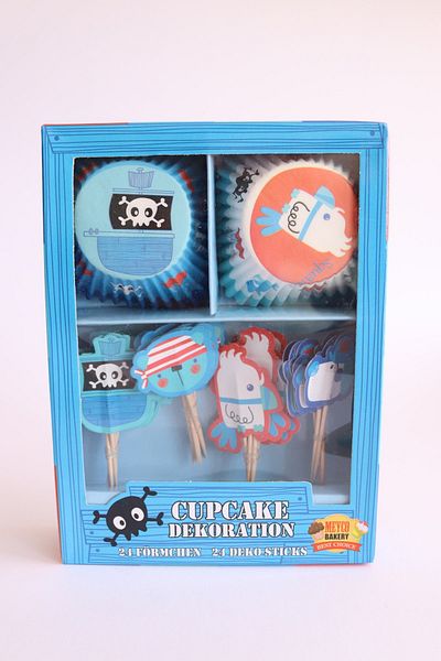 demontecraft Pirates Cupcake Set, Muffin Capsule, Paper Cake Mold, 24-Piece