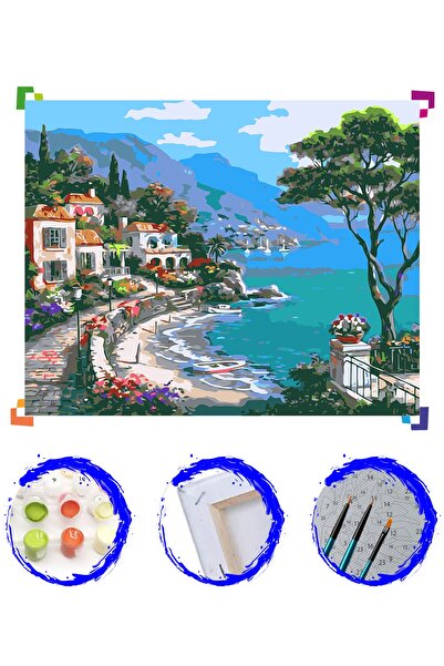 PlusHobby Dalga Coşkusu Sayılarla Boyama Seti 60x75cm Tuval