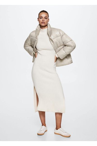 MANGO Woman Anorac matlasat cu guler vertical