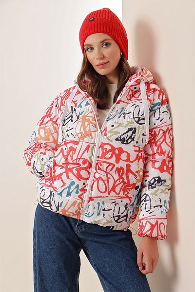 Pattaya Women's Patterned Puffer Coat P22w201-5215