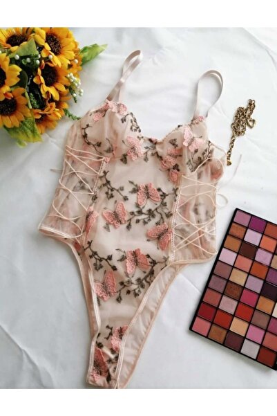 eleos Kelebek Desenli Bodysuit