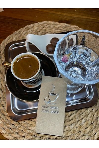 kidspartim Ασημένια επιχρυσωμένη Kraft Coffee Excuse Chat Μαγευτική χαρτοπετσέτα 6x12 εκ.