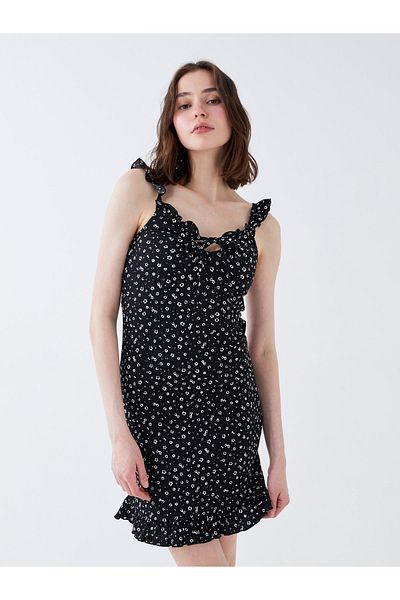 LC Waikiki Γυναικείο φόρεμα με λουράκι με μοτίβο Sweetheart