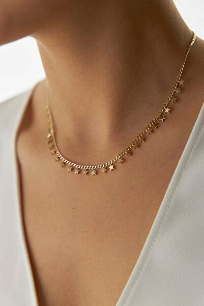 YAVUZ KUYUMCULUK 14 Ayar Altın Sıralı Yıldız Kolye