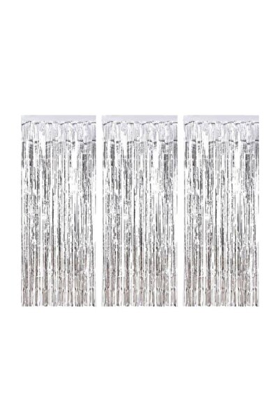 Parti Station Gümüş Püsküllü Metalize Duvar Püskülü