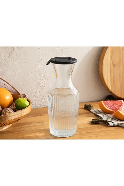English Home Homie Glass Storage Bottle 1200 Ml Black
