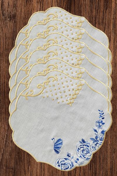 Lilies Atelier Pip Studio - مجموعة أدوات مائدة للخدمة الأمريكية مكونة من 6 قطع من سلسلة Blue Royal
