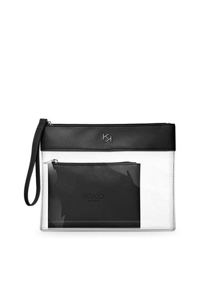 Kiko Transparent Beauty Case 001 - Transparent Makeup Bag, Modern Design, Black826334