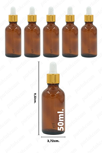 parlakcam Damlalıklı Amber Şişe 50ml Kahverengi Serum Şişesi Propolis Vb. Öze...