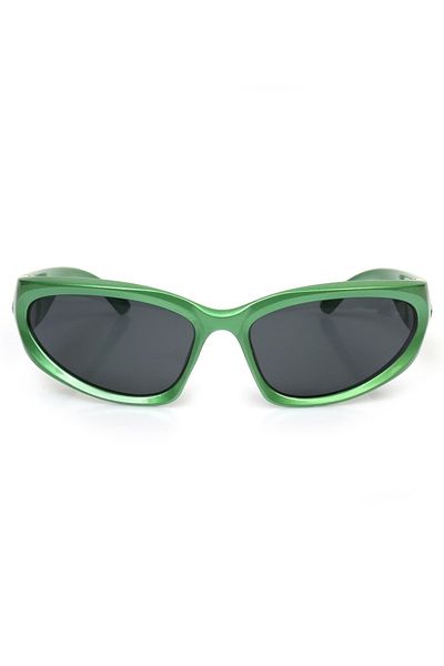 TomyHelf Cycling Glasses Phosphorescent Green Frame Black Glass Wind Protected