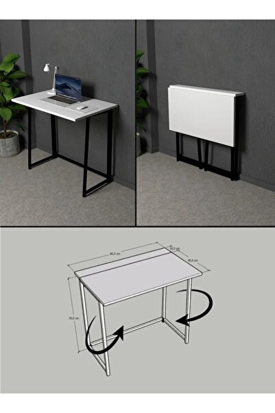 HNC HOME Katlanır Çalışma Masası 50 X 80 Cm Bilgisayar Laptop Mutfak Katlanır...