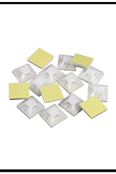 maasco 100 Adet Yapışkanlı Kroşe Tutucu 28x28 Kablo Bağı Cırt Kelepçe Için