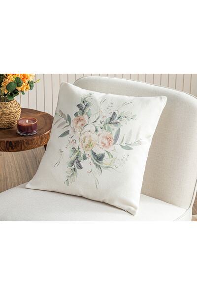 English Home Κάλυμμα μαξιλαριού ριχτάρι Evia Printed Beige - 45x45 cm