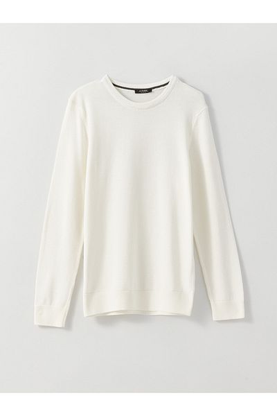 LC Waikiki Langärmliger Herren-Strickpullover mit Rundhalsausschnitt