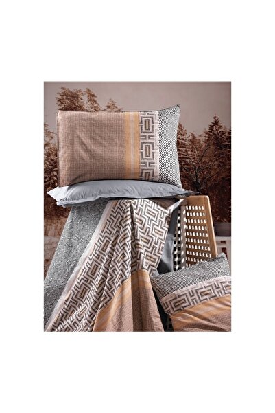 Cotton Box Toprak Tek Kişilik Nevresim Takımı Vertu Antrasit