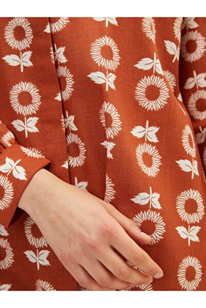 LC Waikiki Inggallér Virágos hosszú ujjú Oversize női tunika